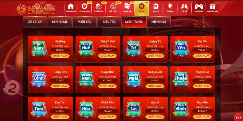 Làm quen với hình thức xổ số miền Trung tại SODO